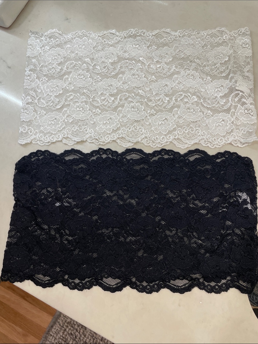 Lace Tube Panel to go over Bra - Black/White
